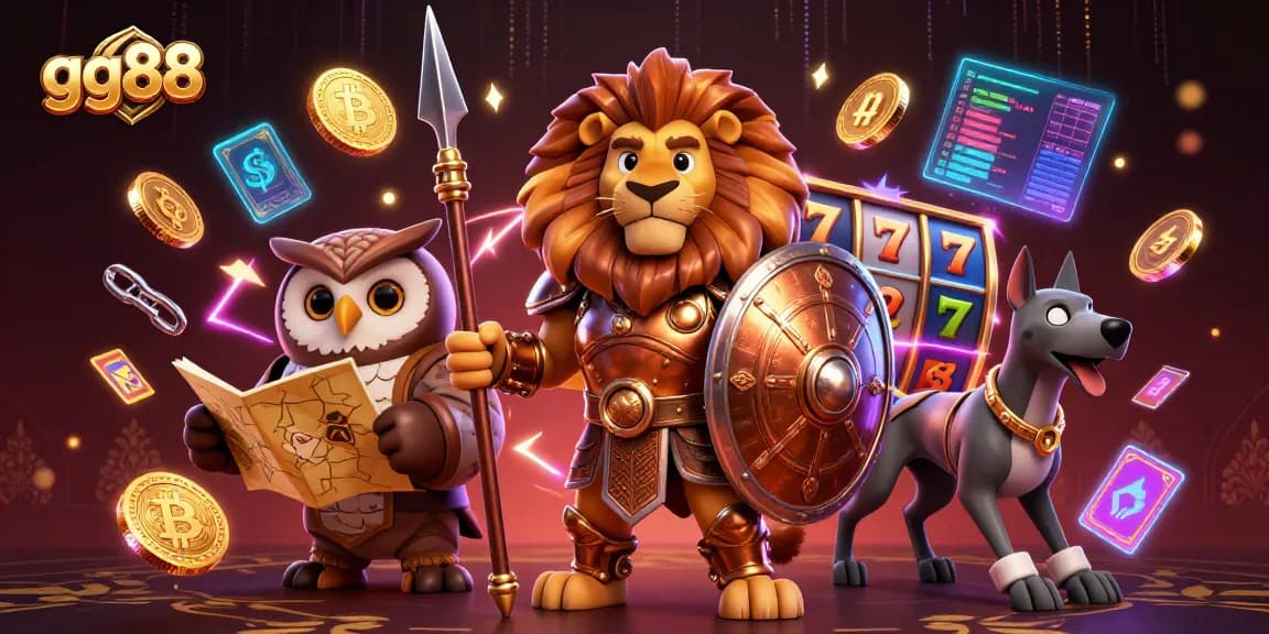 Spin the reels at gg88 with exciting slots and dynamic characters in a vibrant casino scene.