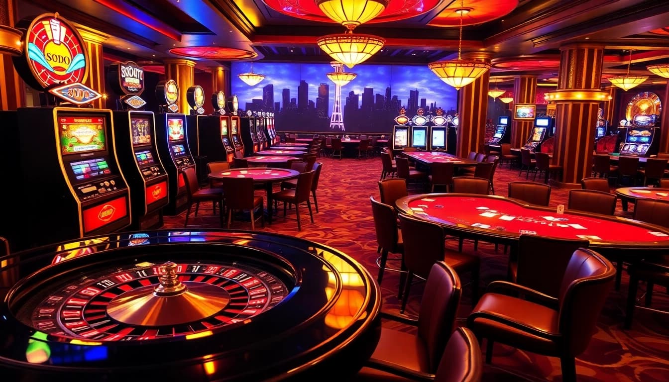 Experience the thrill of SODO casino gaming with vibrant tables and exciting slot machines.