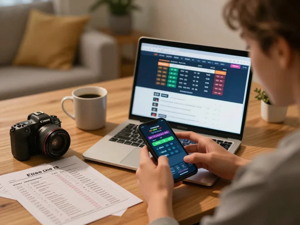 Engaging with Nhà cái V888 on a smartphone for live betting insights at home.