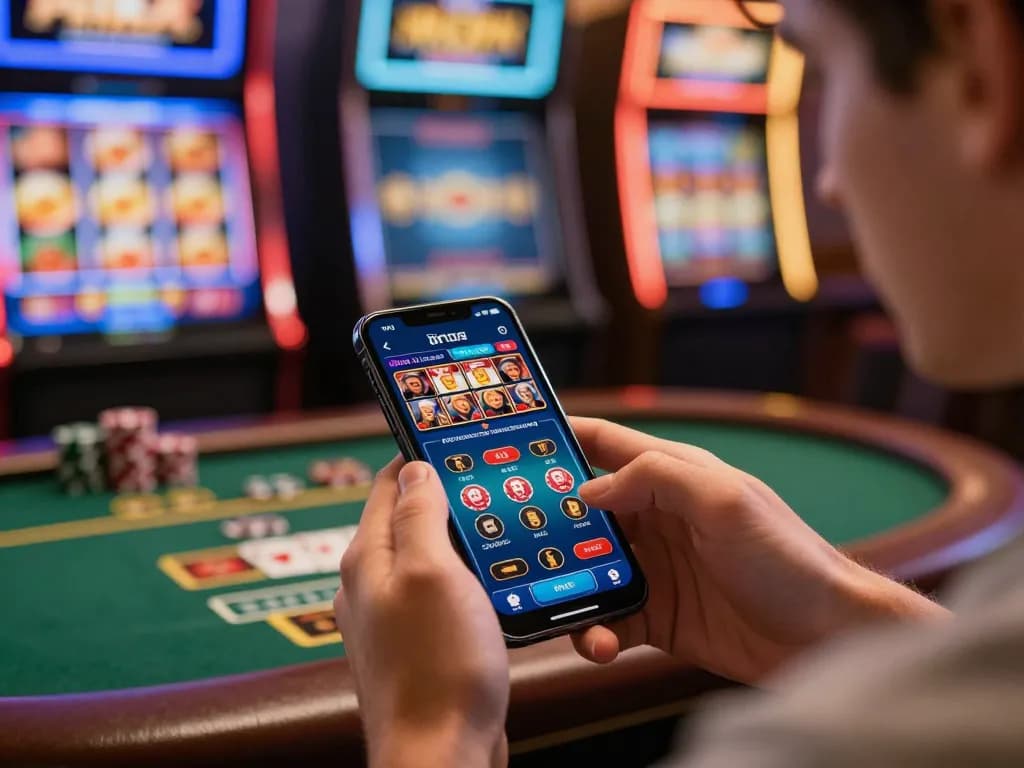 Player engaging with Nhà cái S888 mobile app, showcasing excitement in online gaming.