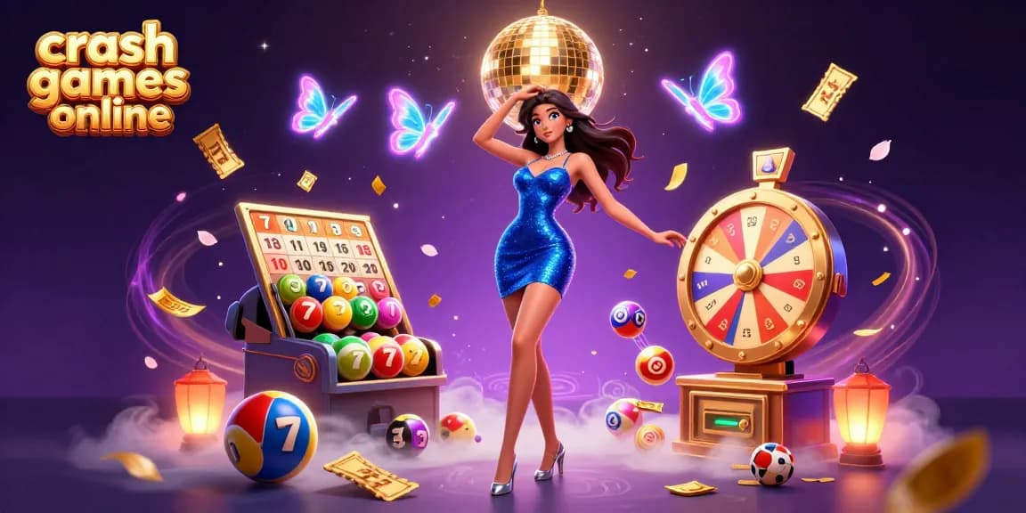 Experience exhilarating crash games online with vibrant elements and dynamic action in a colorful casino scene.