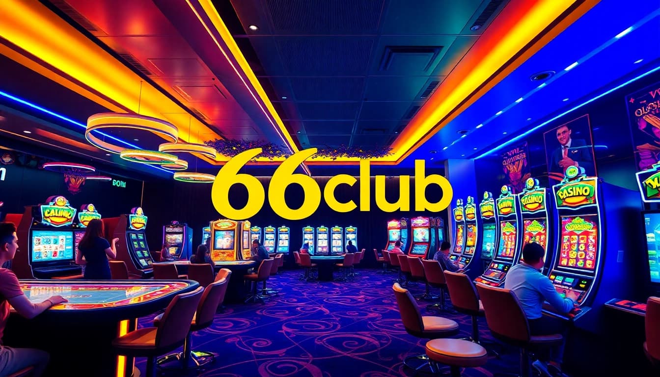 Experience thrilling gaming at 66club's online casino with vibrant atmosphere and modern design.
