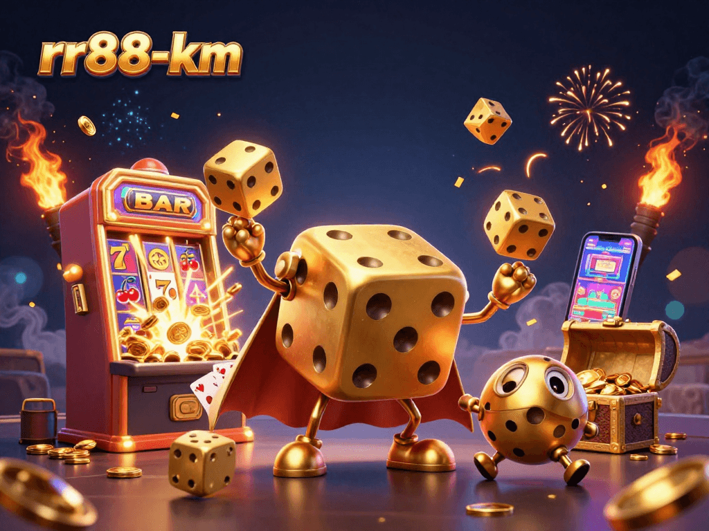 Experience winning strategies at rr88-km with vibrant slots, dice, and colorful casino elements.