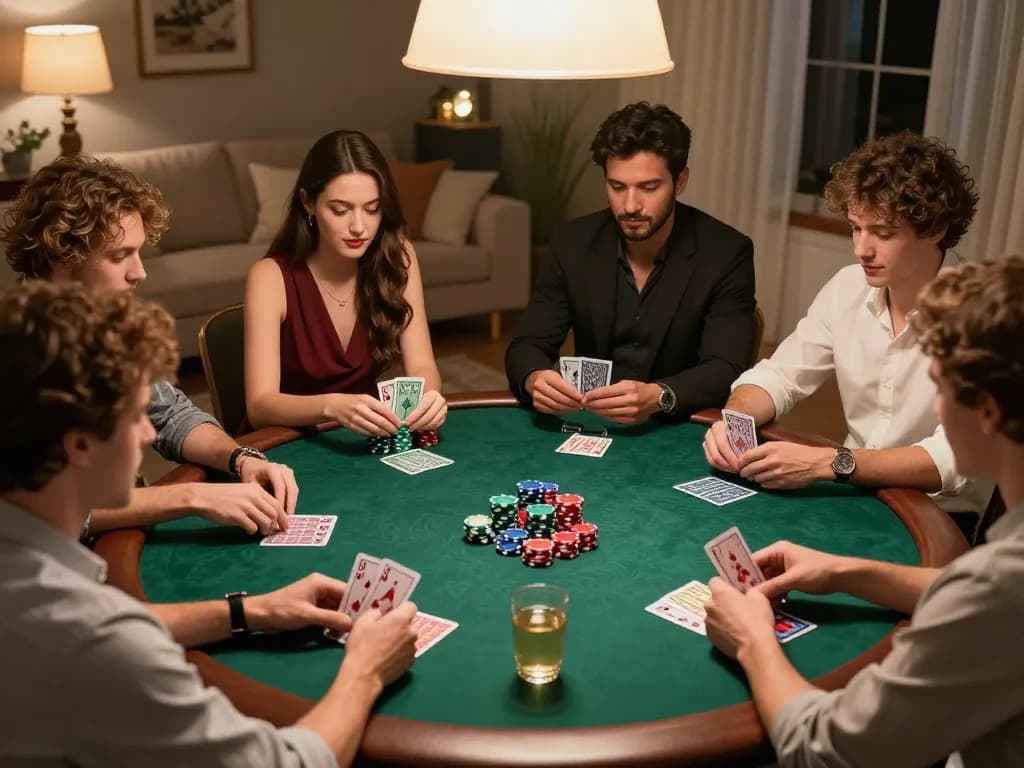 lclc88 players enjoy a friendly poker game with colorful chips and intense focus