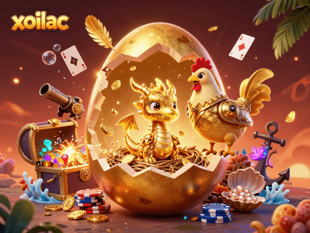 Xoilac mang đến trải nghiệm cá cược thú vị với hình ảnh rồng vàng và sòng bạc hấp dẫn.