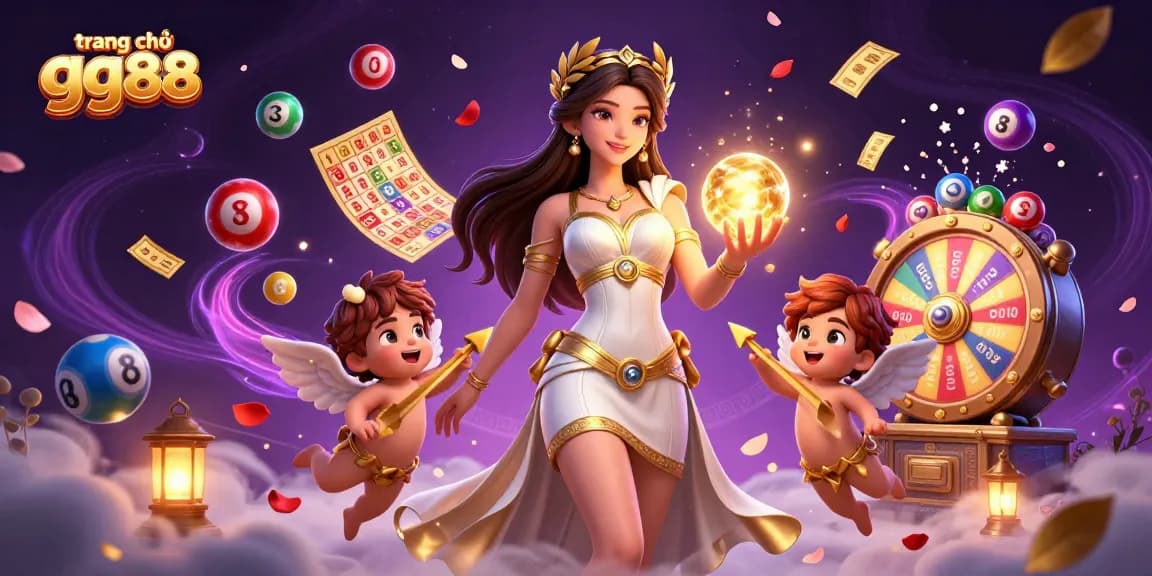 Engage in gaming excitement on trang chủ gg88 with stunning visuals of dynamic lottery balls and golden elements.