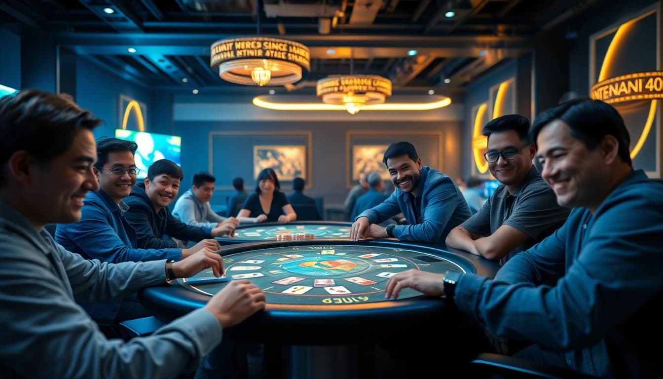 Experience the thrill of Game bài đổi thưởng quốc tế with diverse players enjoying card games online.