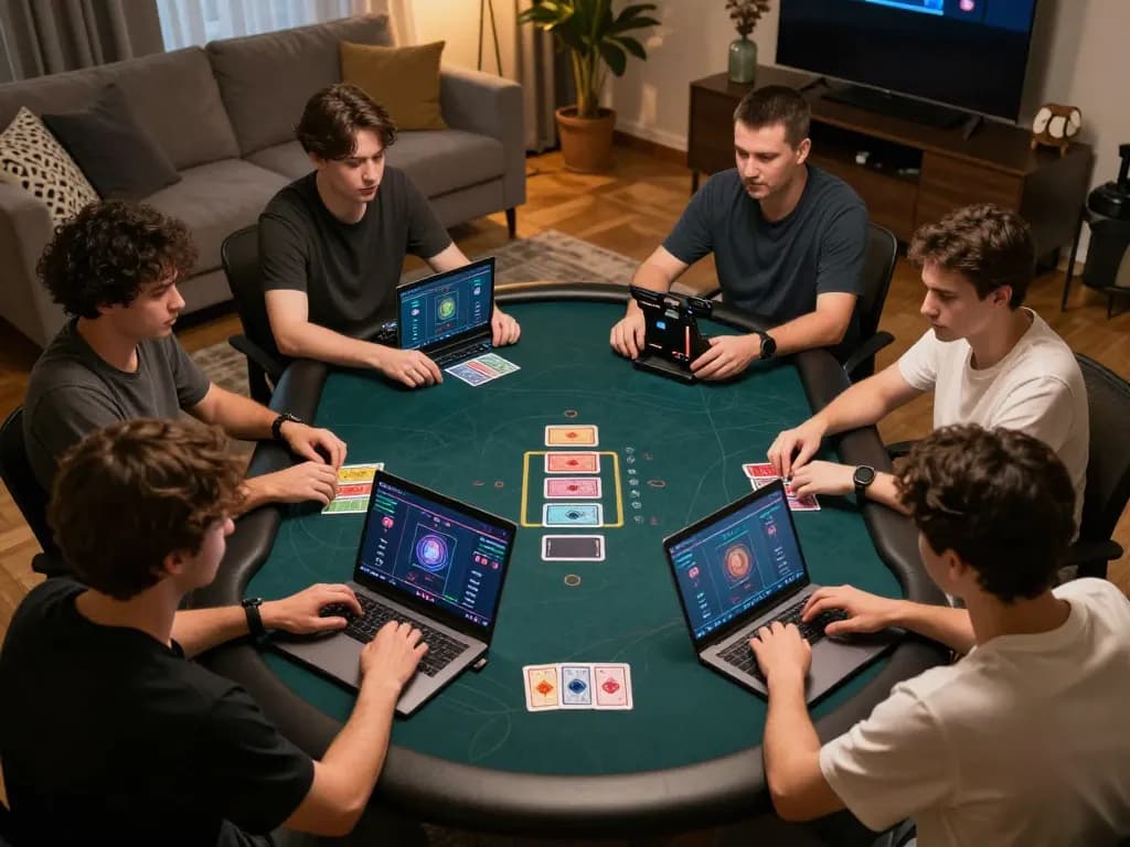 Engaged players strategizing their moves during an exciting online poker game at RR88.