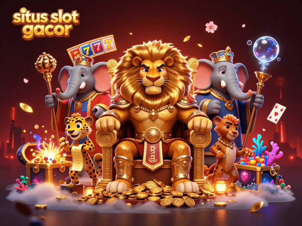 Engage with situs slot gacor offering high RTP jackpots amidst vibrant gaming characters and themes.