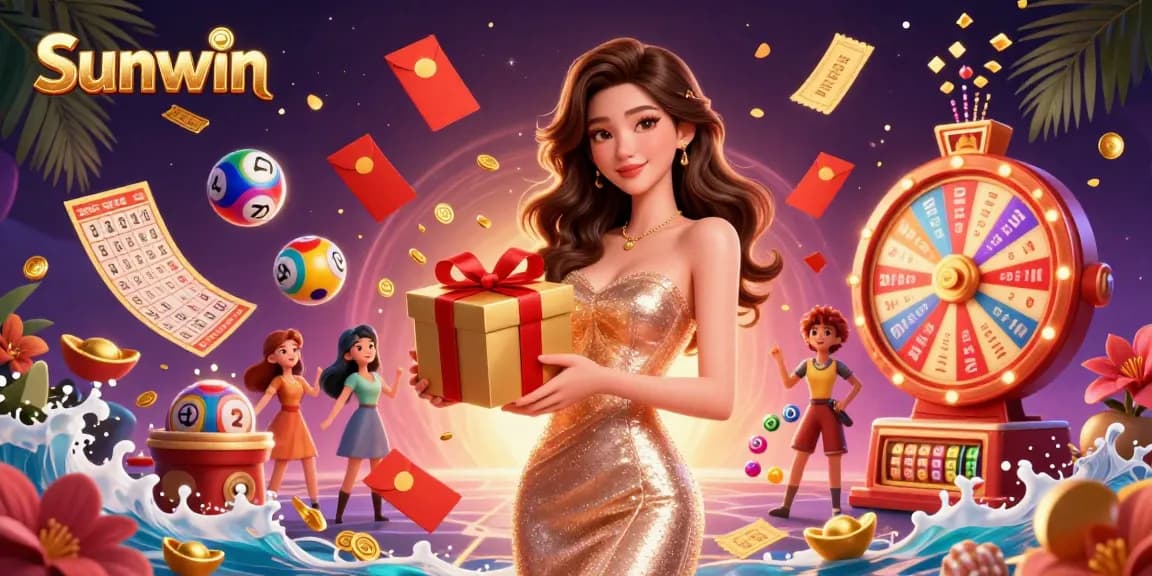 Engage with Sunwin's vibrant online casino world featuring festive elements and excitement.