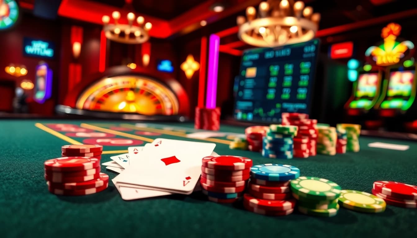 Engaging scene featuring players at an elegant casino table while exploring https://lodetructuyen.co/ for online gambling.