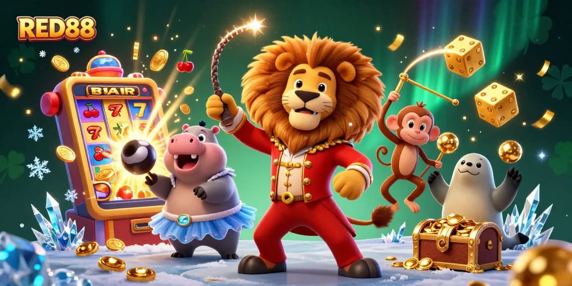 Experience the thrill of winning with RED88's vibrant casino adventure featuring dynamic characters and games.