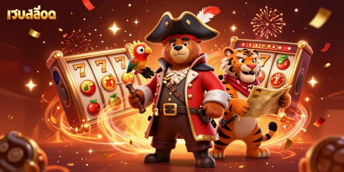 Experience thrilling เว็บสล็อต action with our slot machines, pirate bear, and tiger as they explore the casino!