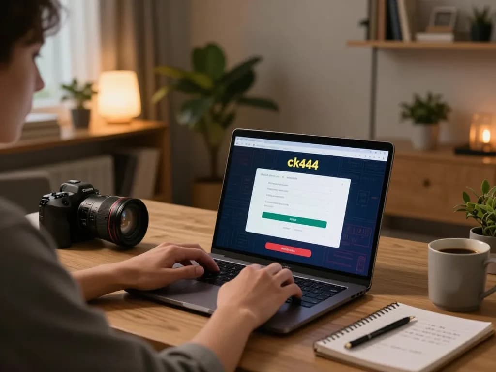 Engaging in ck444 login on a laptop for seamless online gaming experience.
