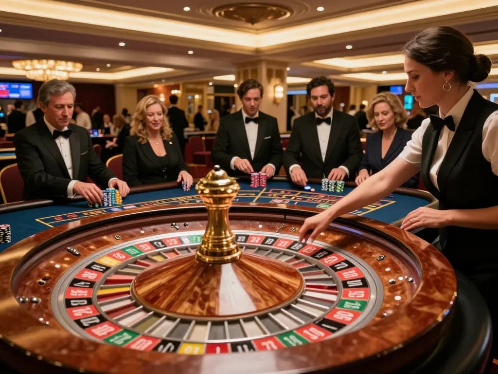 Players placing bets at a roulette table, embodying the excitement of 78win casino gaming.