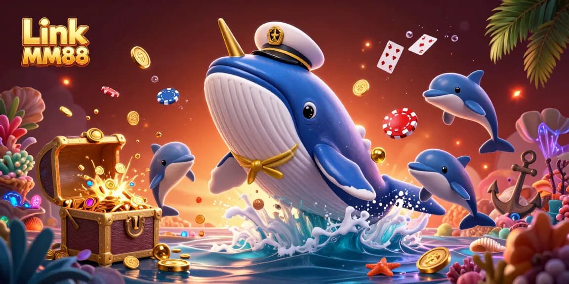 Engage with exciting wins at Link MM88 through vibrant casino-themed 3D illustration.