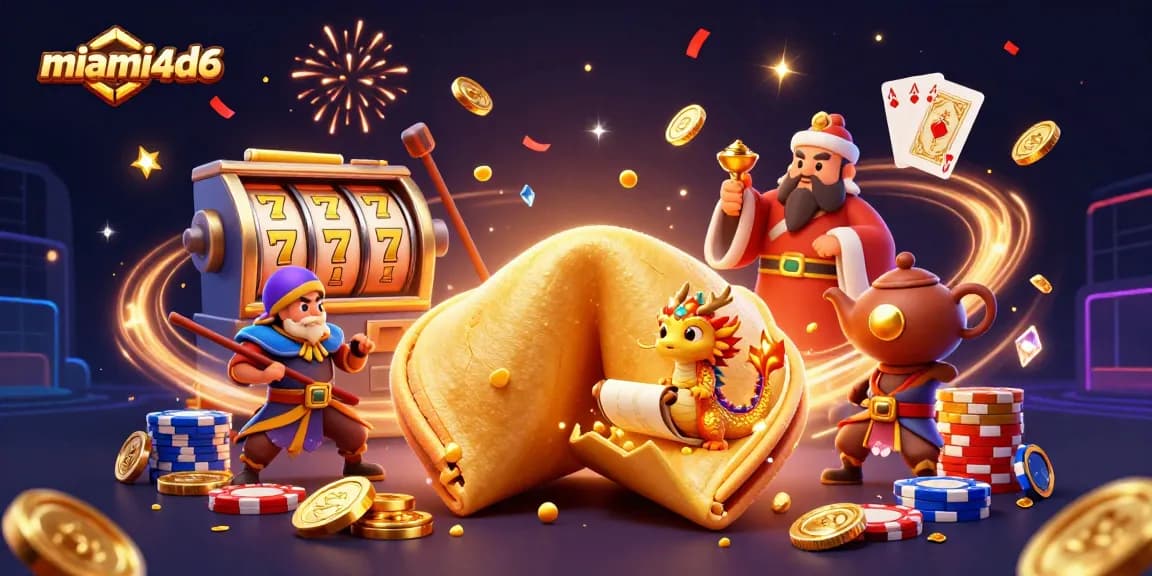 Engage with the thrilling miami4d6 slot experience featuring a vibrant fortune cookie and lucky charms.