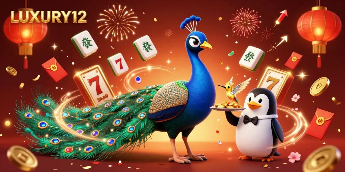 Experience dynamic gaming excitement with LUXURY12's lavish slot reels, captivating characters, and vibrant casino elements.