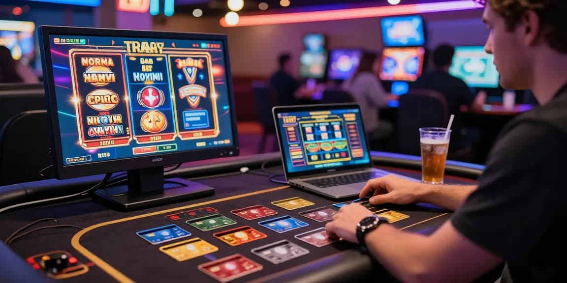 Player enjoying casinos that accept credit cards with vibrant gaming interface and multiple card options.