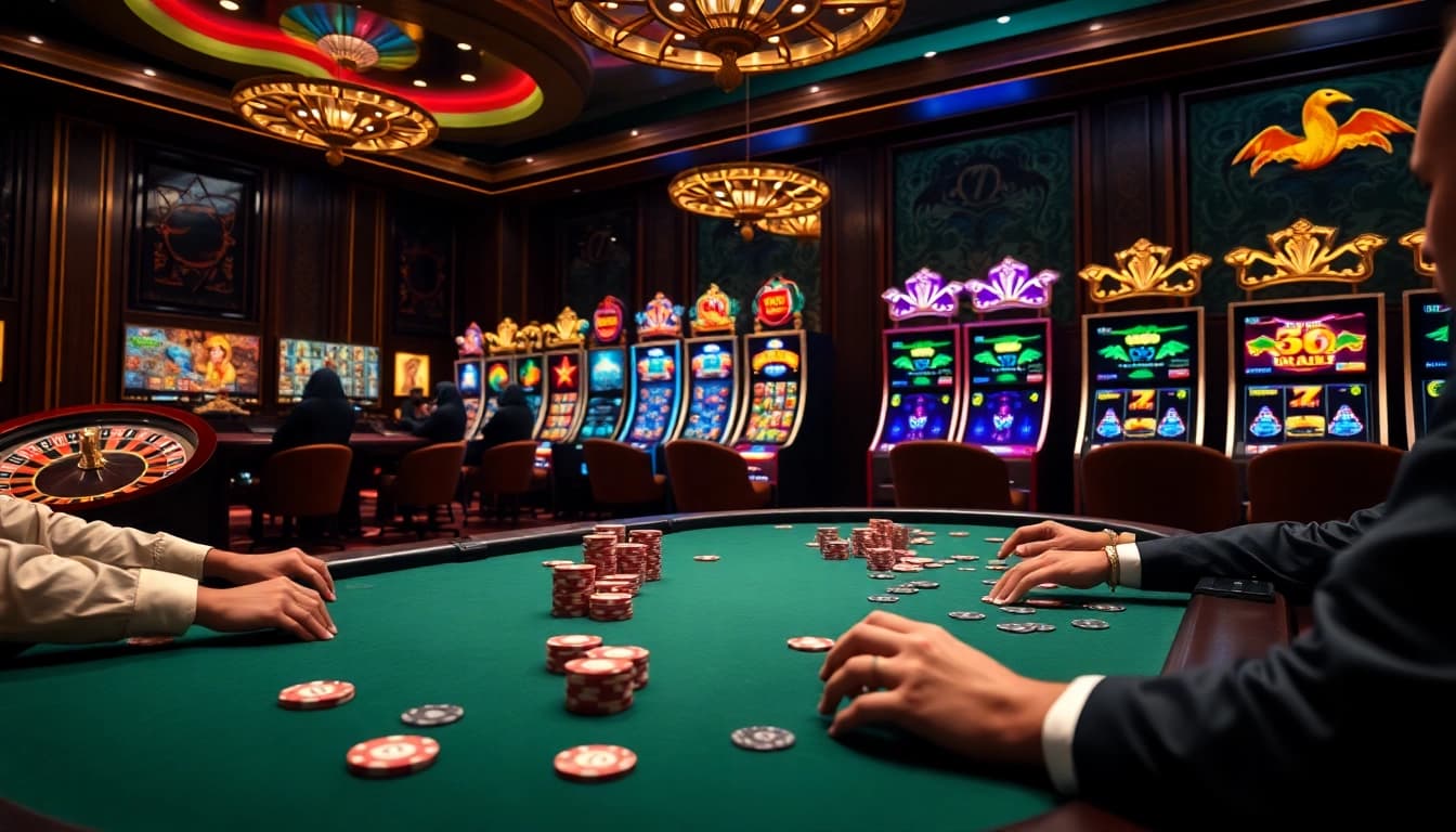 Experience the thrill of game đánh bài đổi thưởng at a high-stakes casino table.
