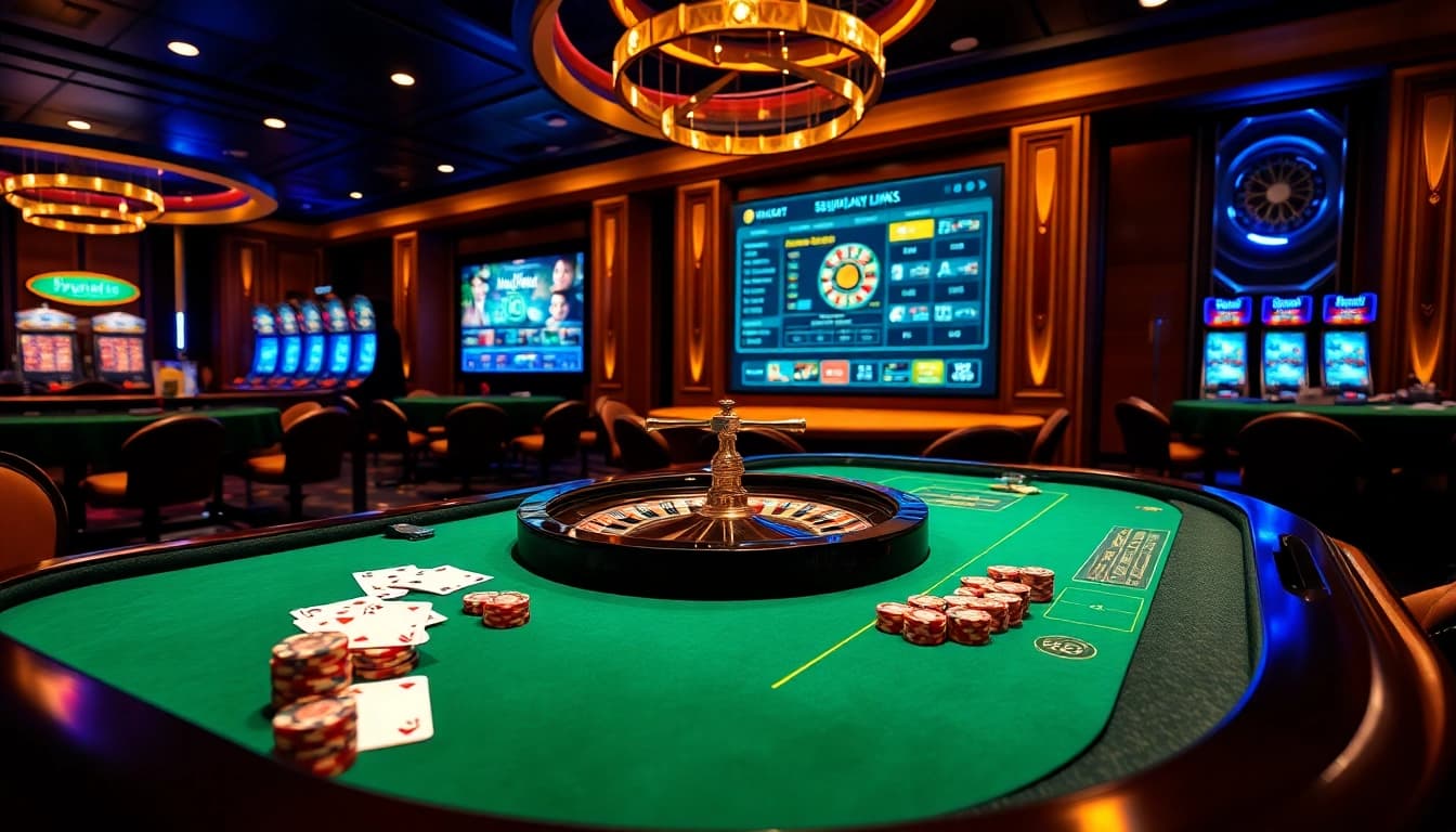 Experience the thrill of gaming with the sepuhplay link at a luxurious casino table.