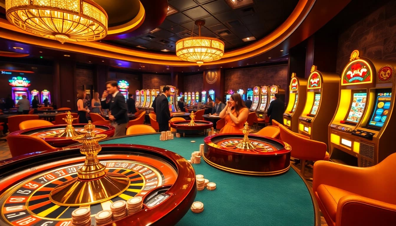 Experience thrilling gambling action at https://mm88.vin/ showcasing vibrant poker chips and roulette.