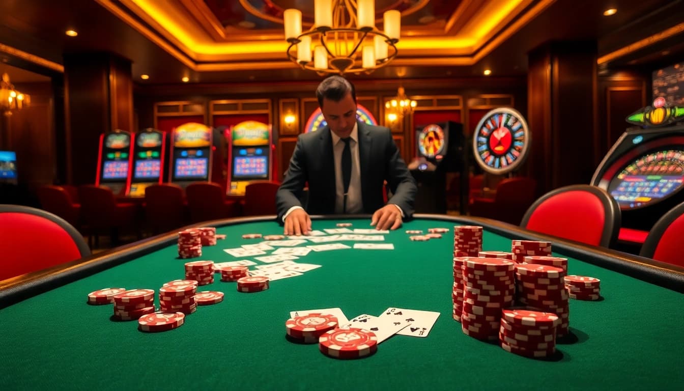 Engage in high-stakes gambling action at a luxurious poker table featuring rr99 strategies.