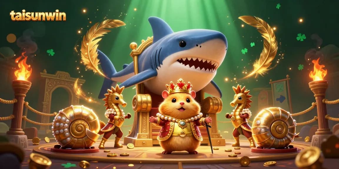 Experience the excitement of taisunwin with a fierce hamster king surrounded by royal guards in this vibrant casino scene.
