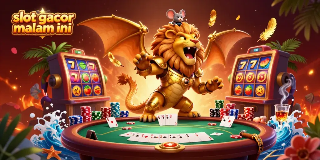 Play exciting games on slot gacor malam ini with vibrant 3D casino elements and winning symbols.