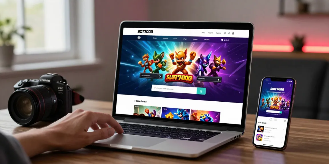 Engaging Slot7000 platform interface with a user downloading APK for online gaming.