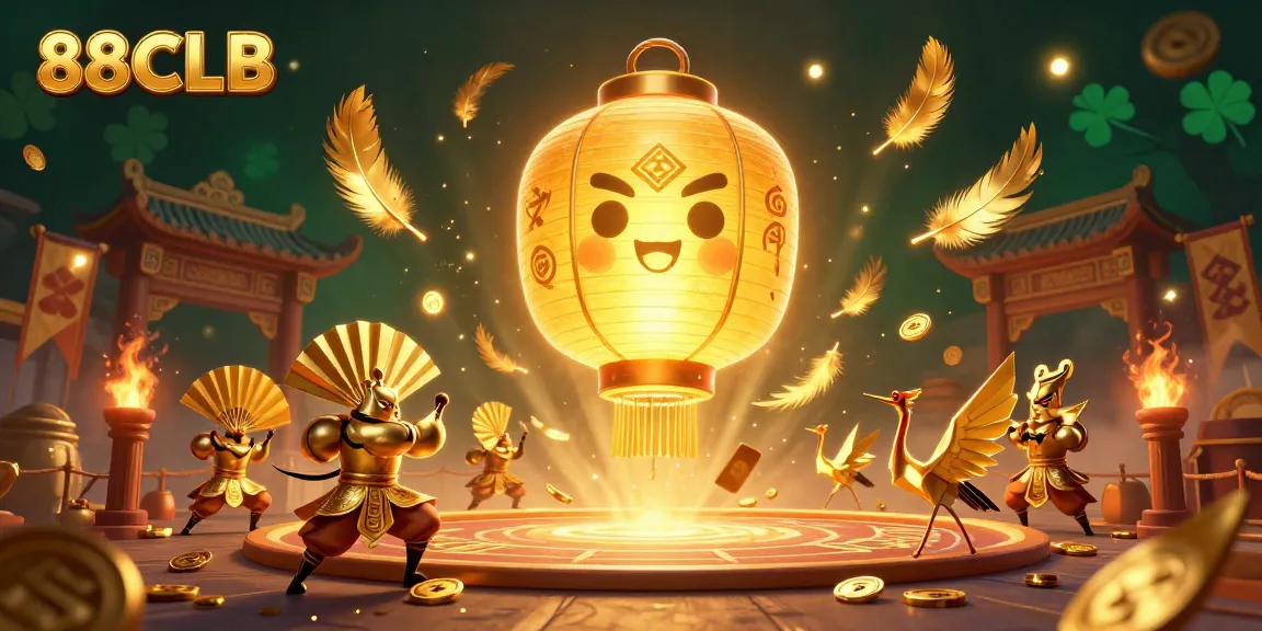 Experience vibrant gaming with 88CLB’s animated lantern spirit and golden companions.