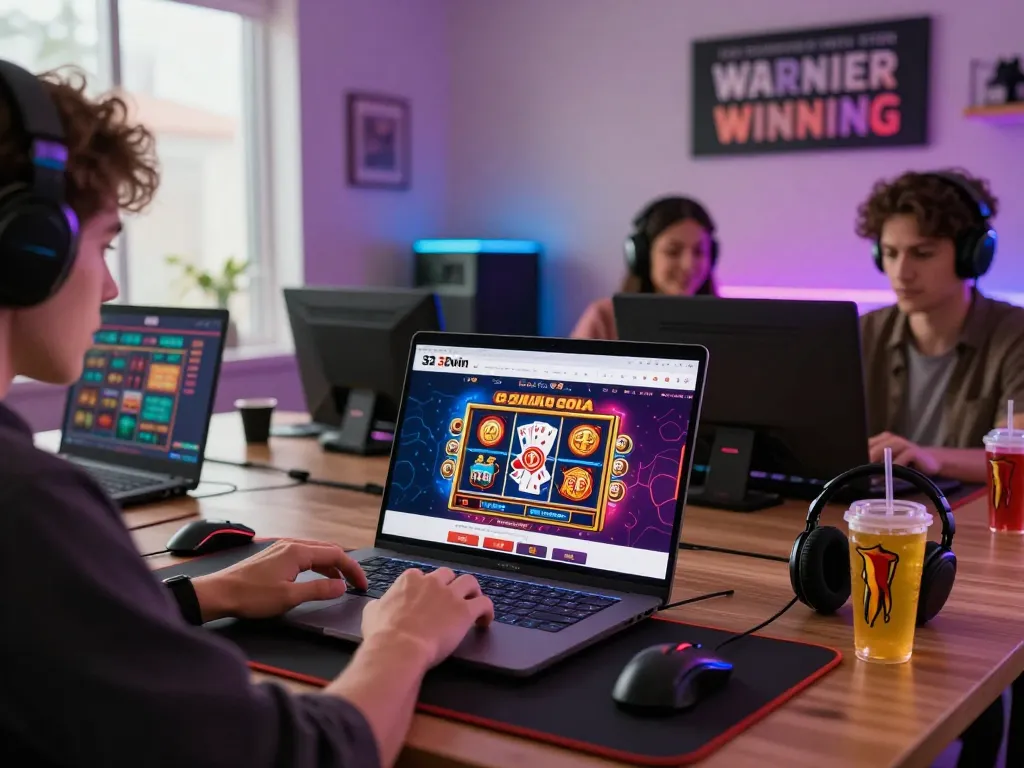 Dynamic online gaming experience at 32win.com featuring players engaged in digital casino games.