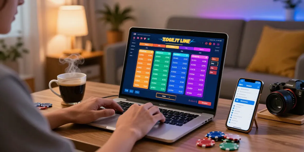 Engaged player enjoying ulartoto togel online from cozy home setting, laptop displaying game interface and notification.