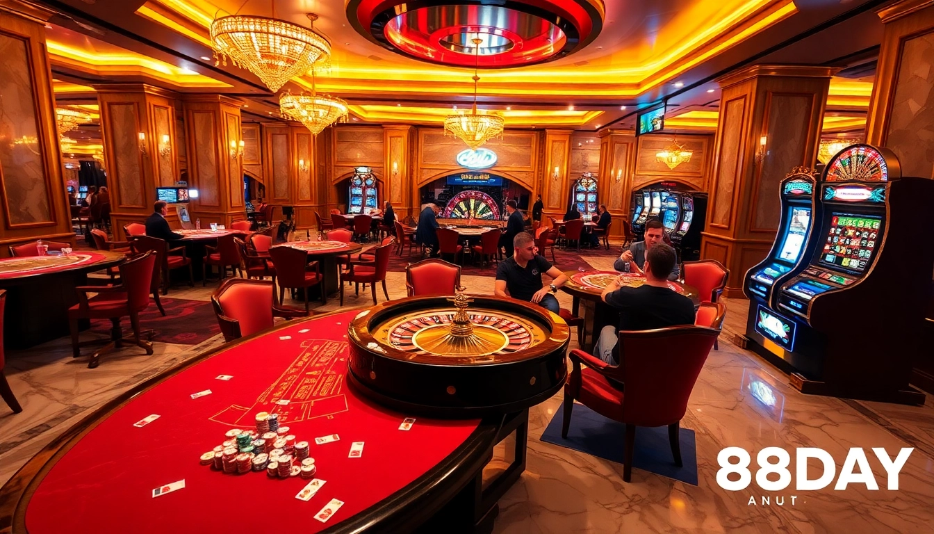 8DAY jackpot excitement with players at a vibrant casino table.