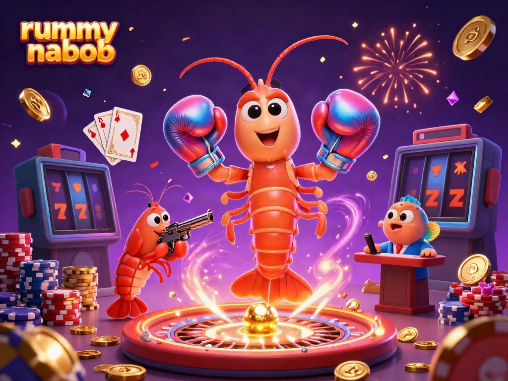 Permainan kartu Rummy Nabob yang mendebarkan dengan uang berkilauan dan karakter yang menarik.