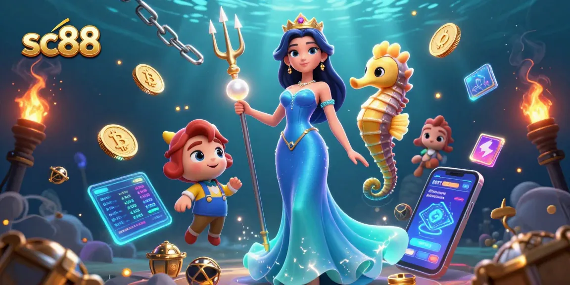 Experience thrilling gameplay and exciting jackpots at sc88 with a captivating underwater scene featuring a glowing pearl and digital treasures.