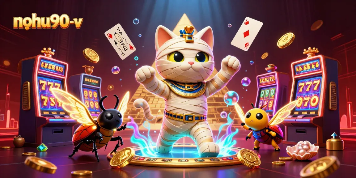 Engage with nohu90-v's thrilling slot experience in a dramatic casino scene.