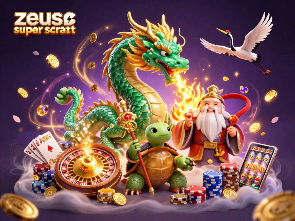 Play to win with zeus super scatter as the jade dragon and lucky cranes bring good fortune.