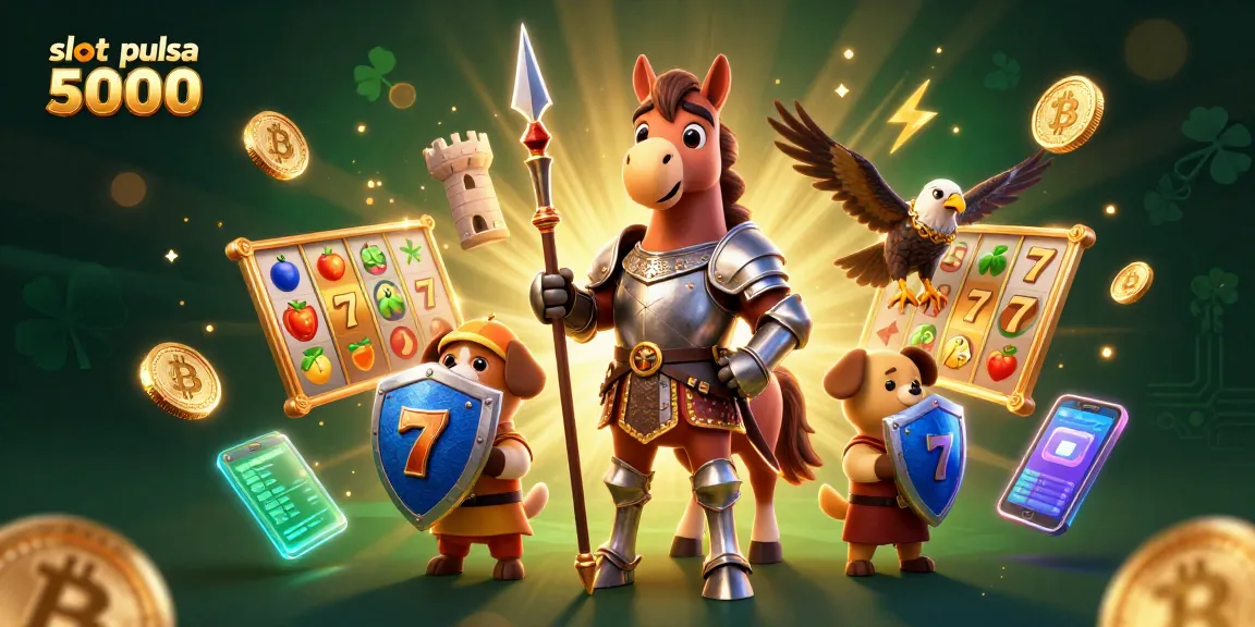 Jelajahi slot pulsa 5000 dengan mesin slot berputar di tengah keseruan permainan.