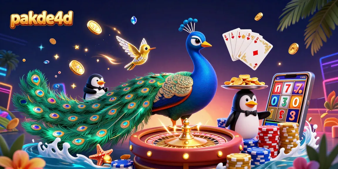 Experience thrilling gameplay at pakde4d with a vibrant 3D illustration of a casino scene, showcasing winning elements and excitement.