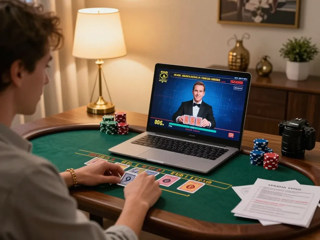 Engage in exciting gameplay at https://sc88.casino/ through live dealer blackjack on a cozy home setup.