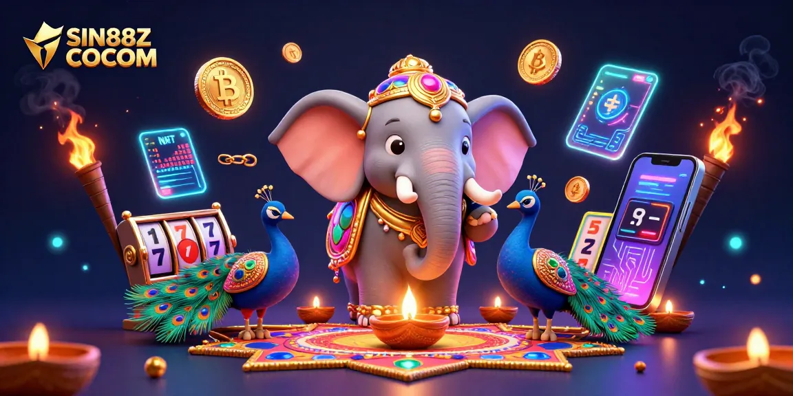 Spin the reels at SIN88Z COCOM with vibrant colors and captivating characters in a rich casino scene.