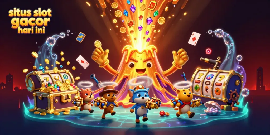 Meriahkan suasana situs slot gacor hari ini dengan gambar grafis yang menggambarkan kemenangan jackpot dalam permainan slot.