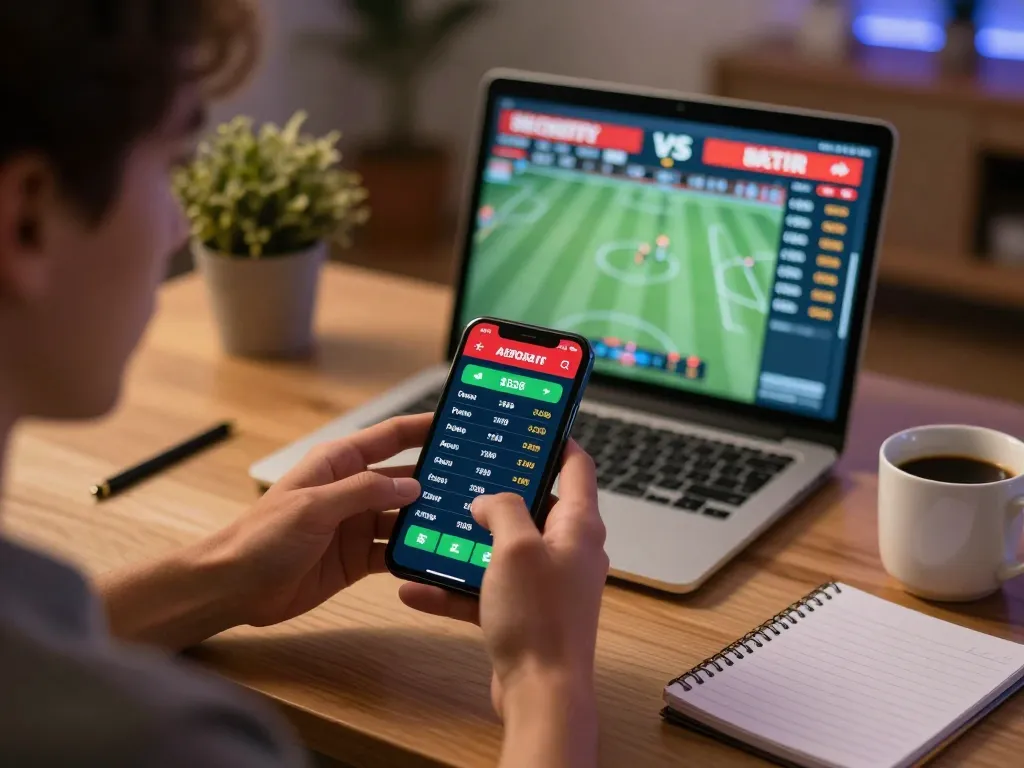 Engaging in live sports betting on smartphone while managing strategies with 789win.