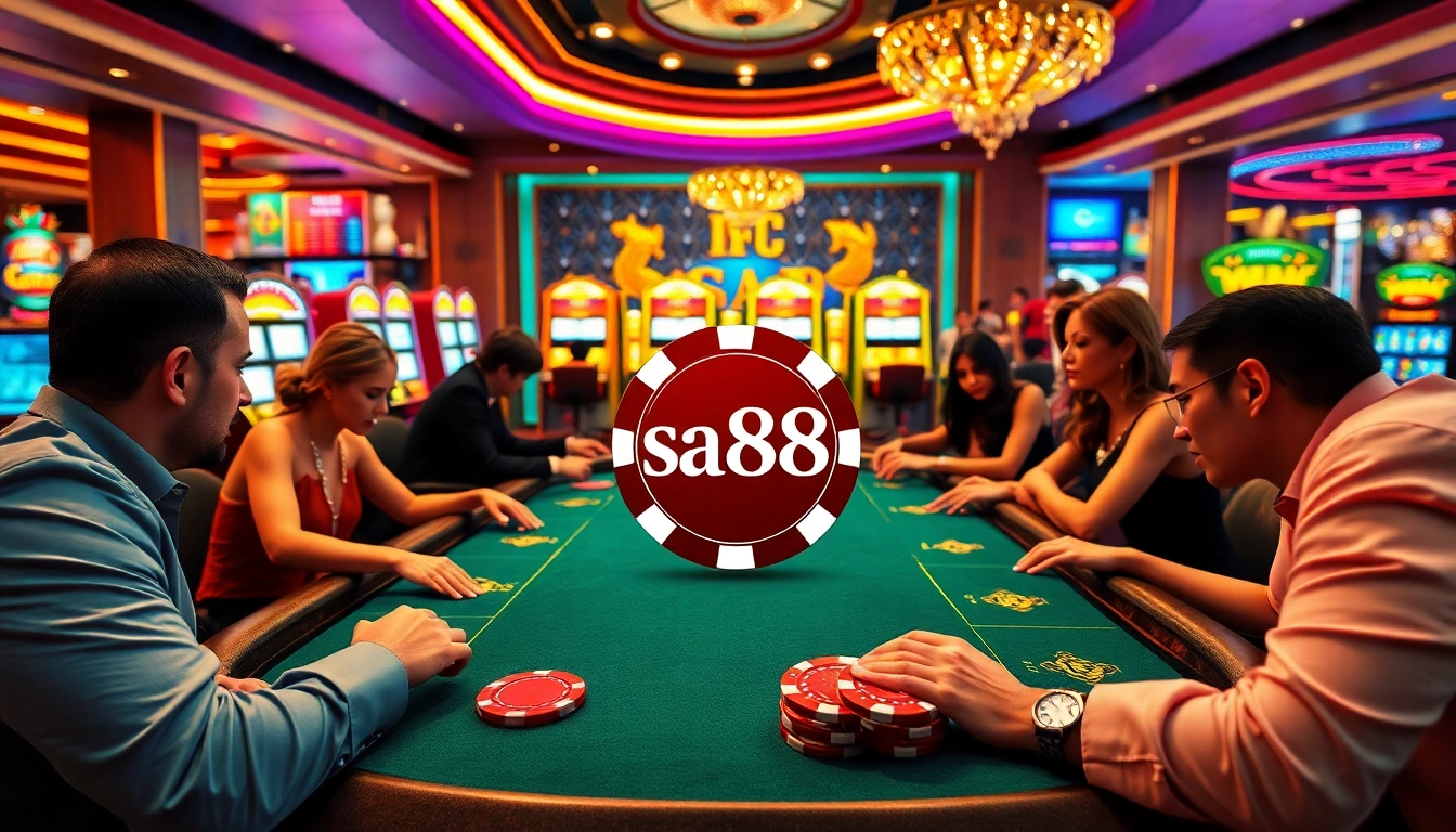 Experience the excitement of sa88 poker gameplay at a luxurious casino table.