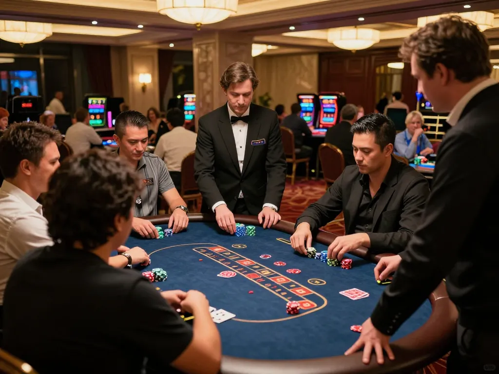 Phtaya players enjoying dynamic table games on a vibrant casino floor with engaging gameplay.