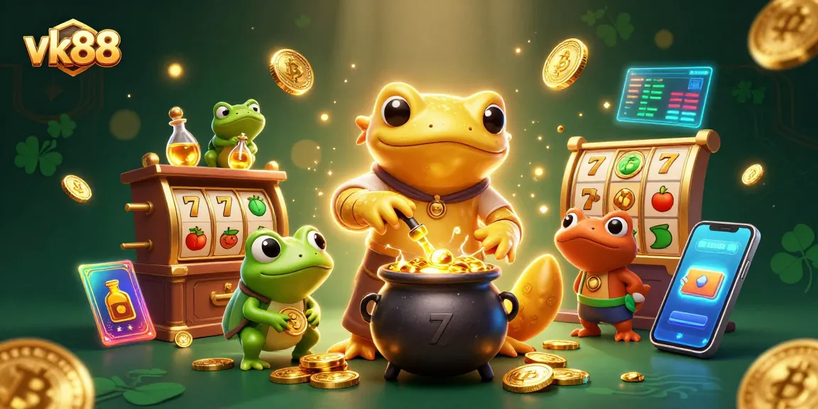 Engage with vk88's thrilling slots and jackpot fun led by a golden salamander alchemist.