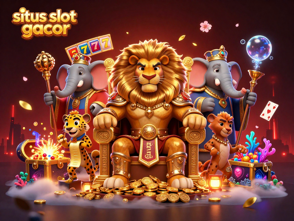 Engage with situs slot gacor offering high RTP jackpots amidst vibrant gaming characters and themes.