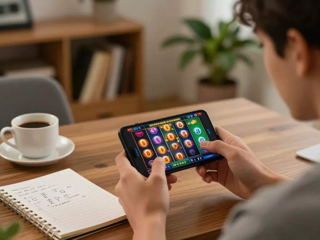 Engaged user exploring the trusted Mega888 company app on smartphone in a cozy home setting