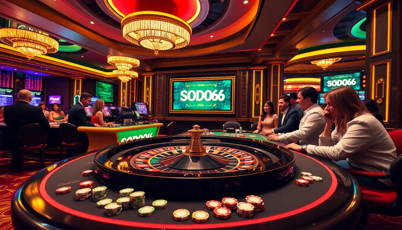 SODO66 thrills players at a vibrant casino table filled with chips and immersive excitement.